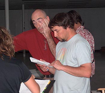 Richard Linklater on the set of A Scanner Darkly.